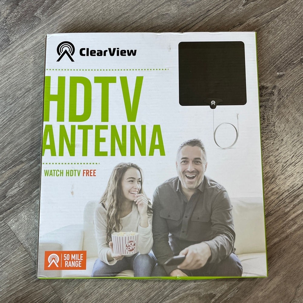 ClearView HDTV Antenna 50 Mile Range Reversible Ultra Thin Indoor Digital Black